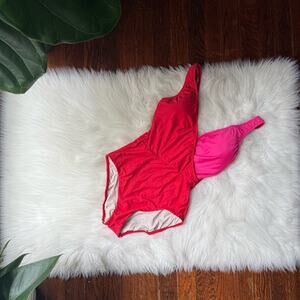 Hermoza Red & Pink One Piece Swimsuit NWT